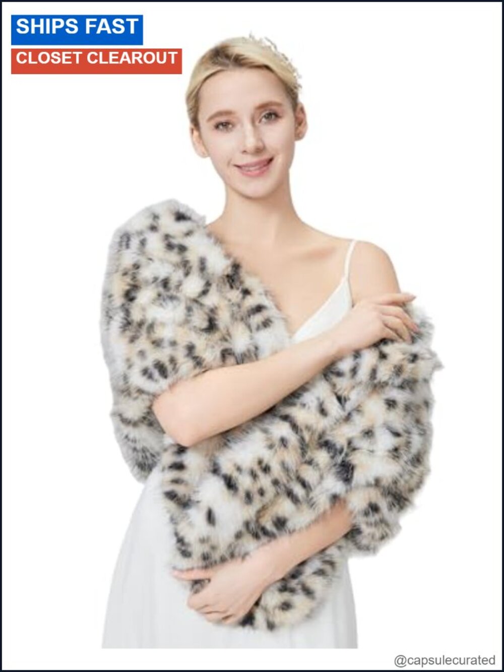 Luxury Faux Fur Wraps Shawl Shrug Soft Warm Scarf Cape Stole Winter Wedding